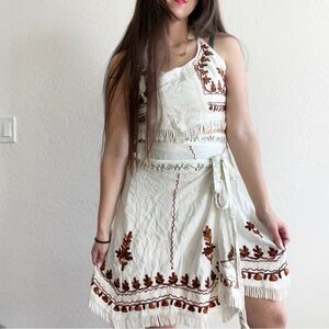 Vintage made in india 2 piece skirt top matching set